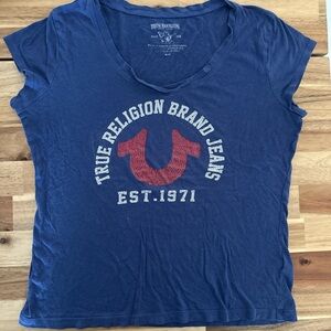 True Religion Women's Navy Graphic Tee